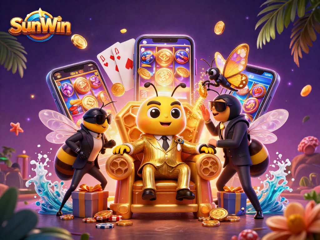 SunWin delivers exciting casino action with a vibrant 3D illustration of a bumblebee mob boss.