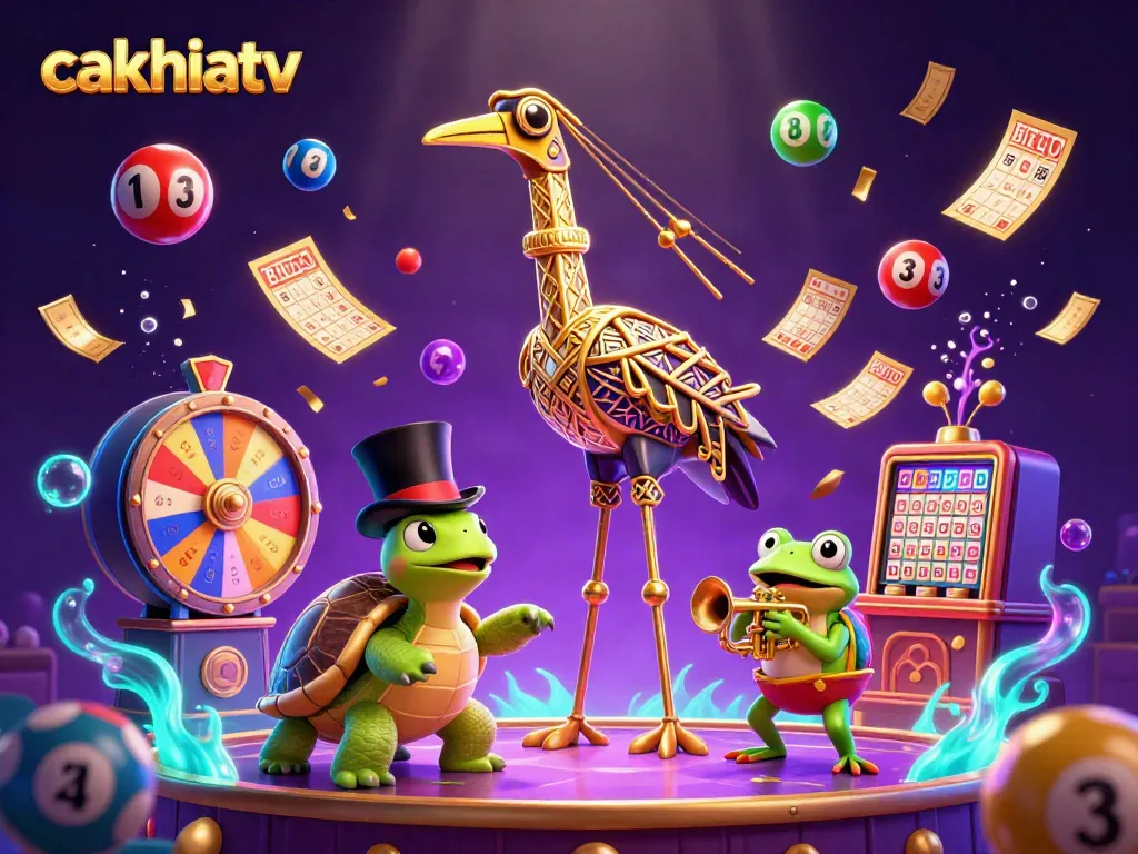 Experience exciting gameplay in cakhiatv with a vibrant scene of lively characters and dynamic casino elements.