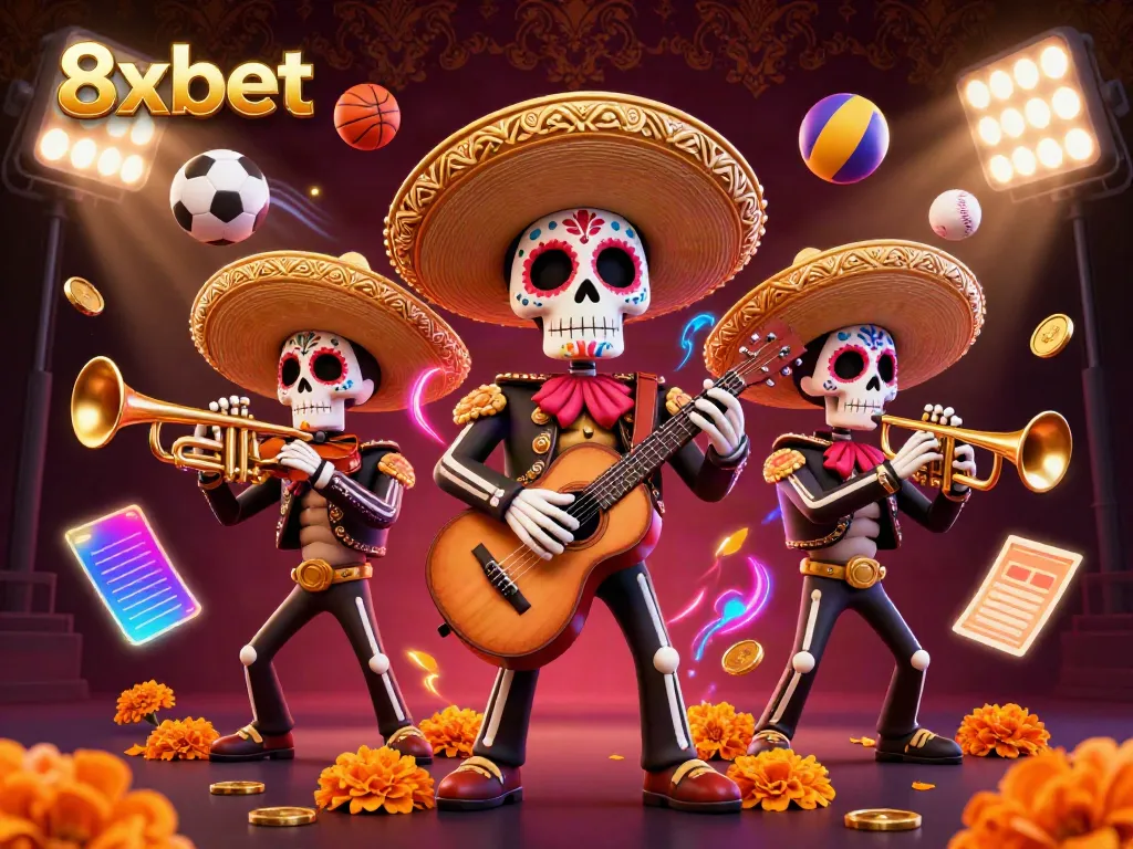 Play and win with 8xbet’s vibrant casino experience featuring animated mariachi characters.