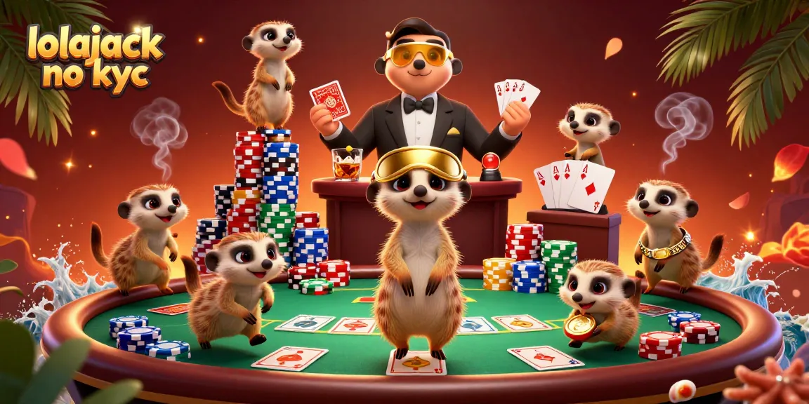Experience exhilarating gaming with lolajack no kyc in a lively meerkat casino scene filled with dynamic action.