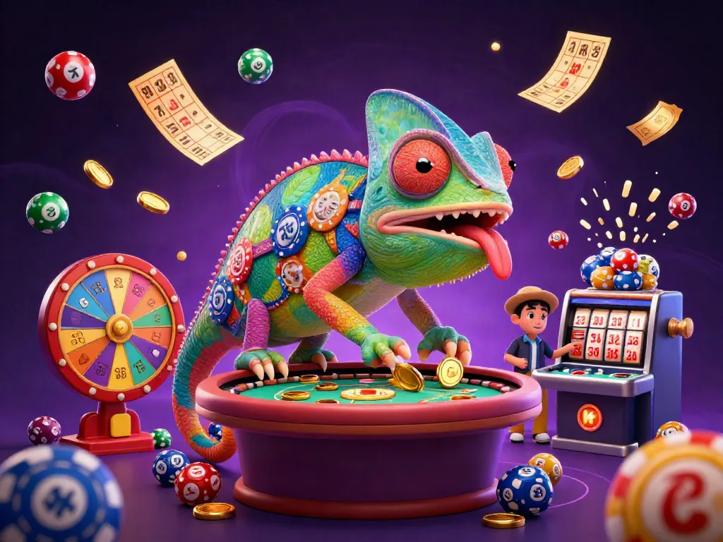 Engage in exciting rolletto casino gameplay with a colorful chameleon owner and dynamic game elements.