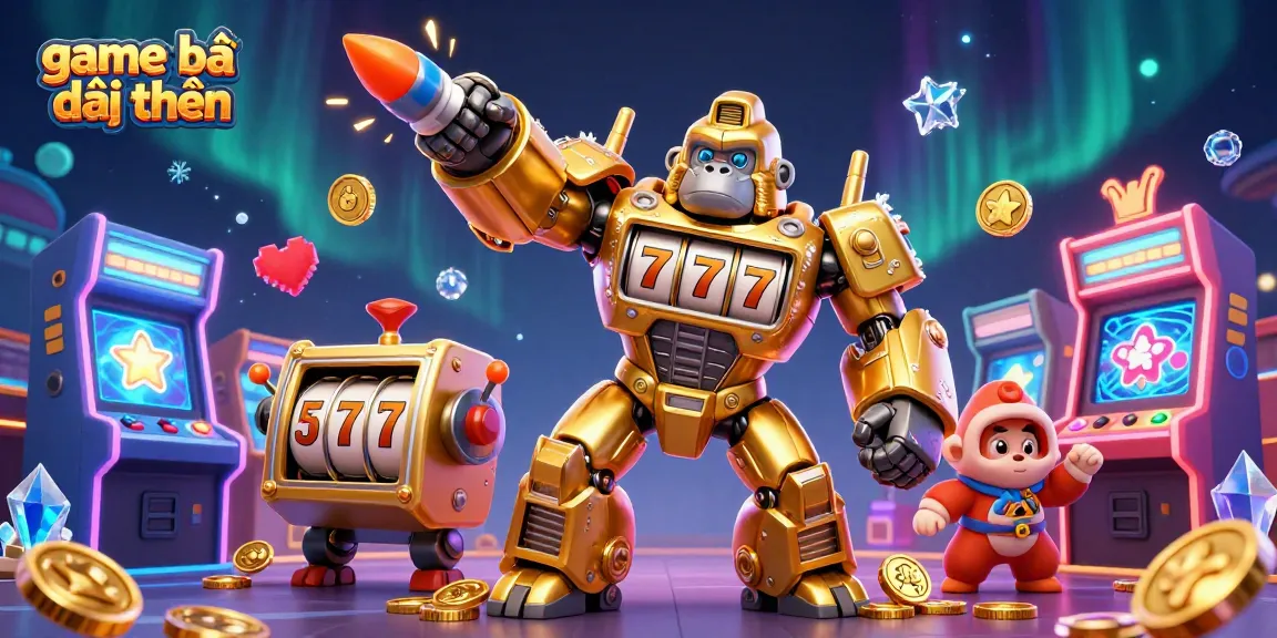 Experience the thrill of game bài đổi thưởng with a vibrant 3D gaming illustration featuring animated characters and casino elements.