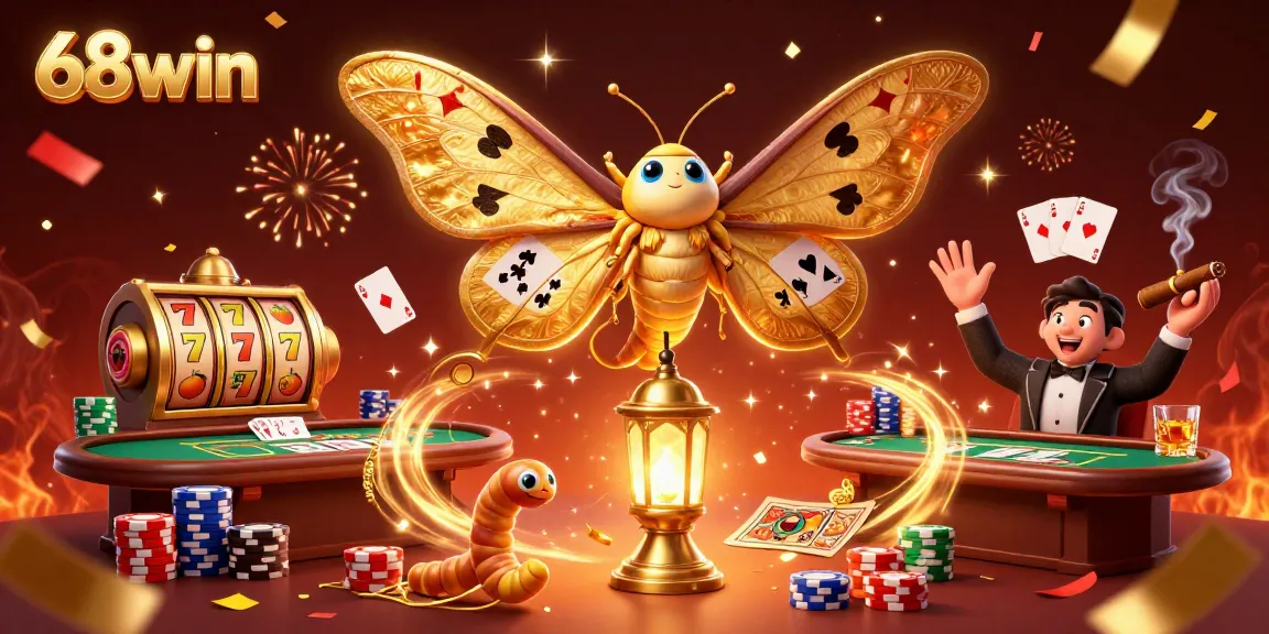 Experience the thrill of winning on 68win with dynamic illustrations of casino games.