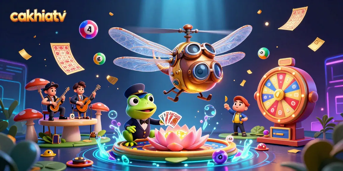Experience the excitement of cakhiatv with dynamic lottery balls and a lively gambling scene.