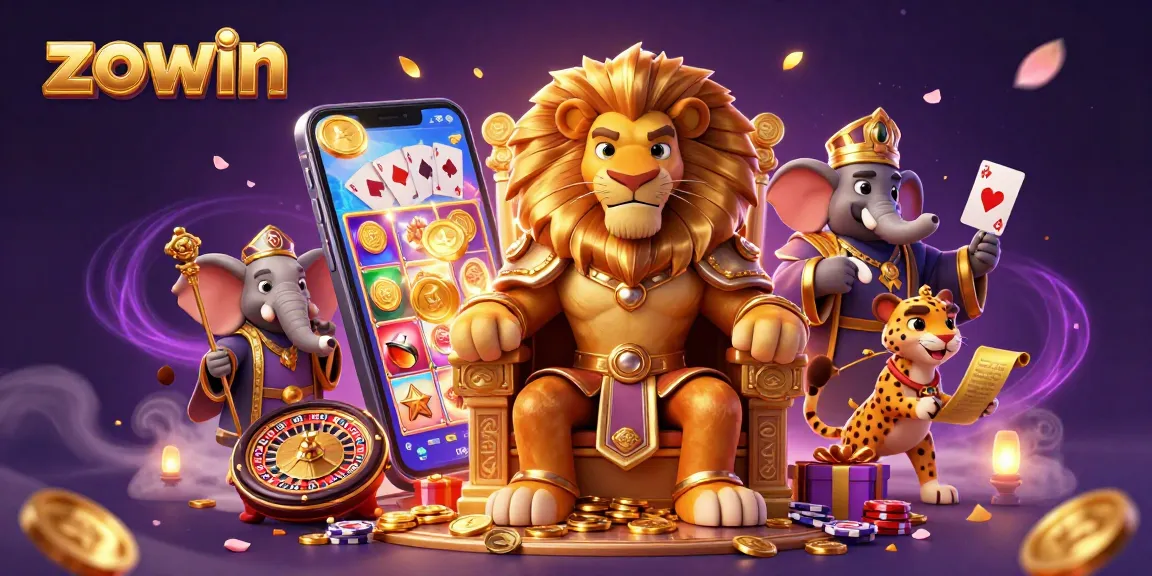 Zowin unleashes thrilling slot adventures with golden coins and vibrant games in a majestic setting