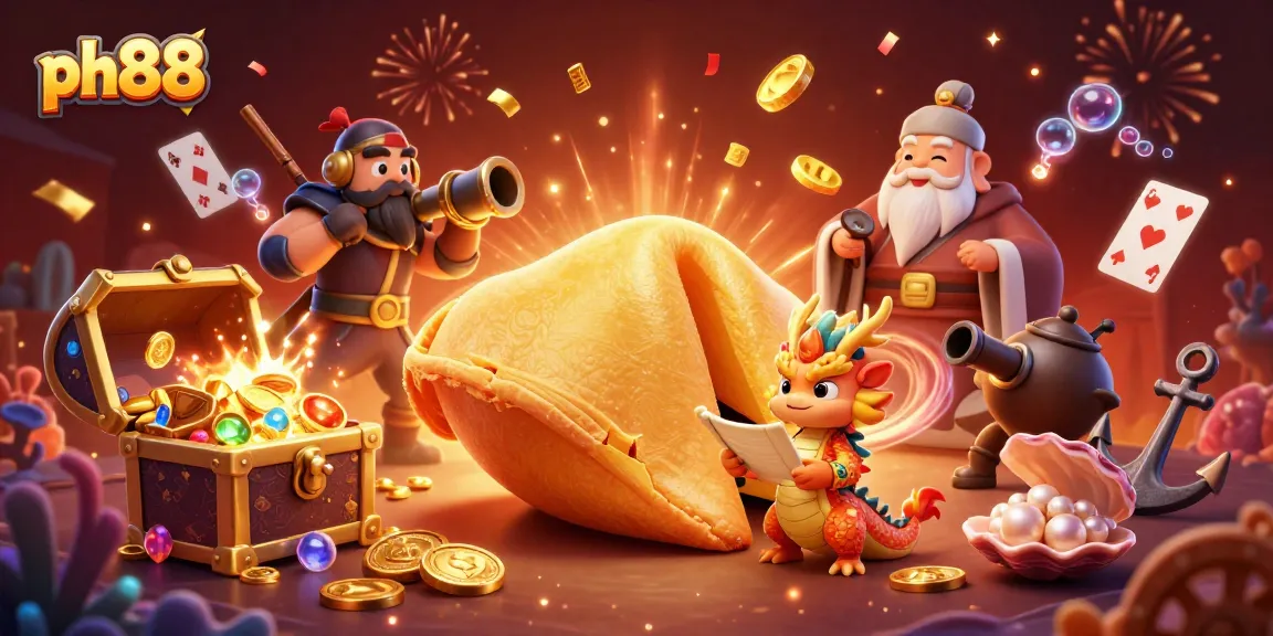 Win big with ph88 at a vibrant online casino, showcasing excitement and gaming elements in a magical scene.