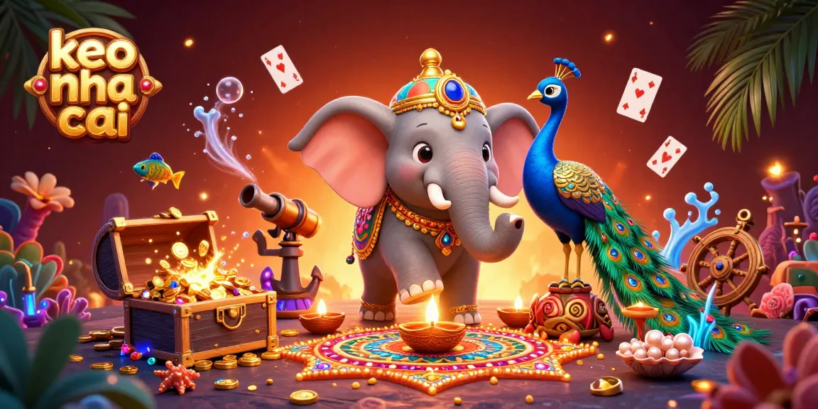 Engage with keo nha cai in a vibrant casino-themed illustration filled with excitement and rich details.