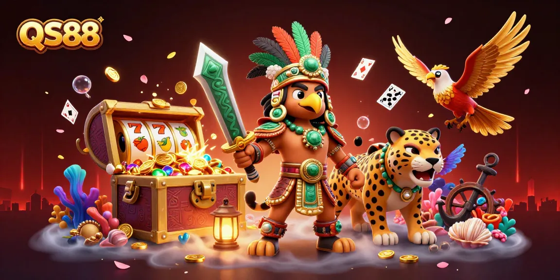 Engage in thrilling gameplay at QS88 with vibrant characters and dynamic casino elements.