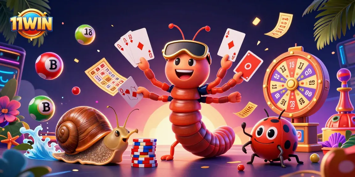 Engage with 11WIN's thrilling casino experience featuring dynamic gameplay elements and colorful characters.