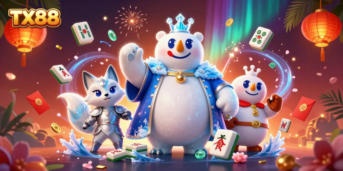 Engage with TX88 gaming excitement through vibrant 3D fantasy illustration filled with rich casino elements.