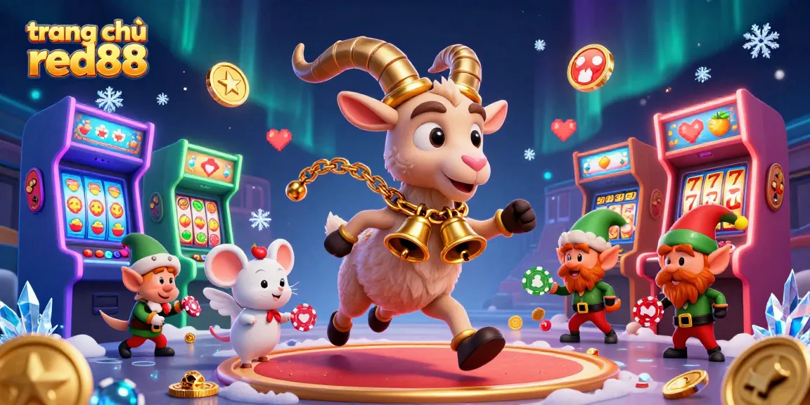Experience lively gaming with trang chủ red88 featuring festive characters amid vibrant slot elements.