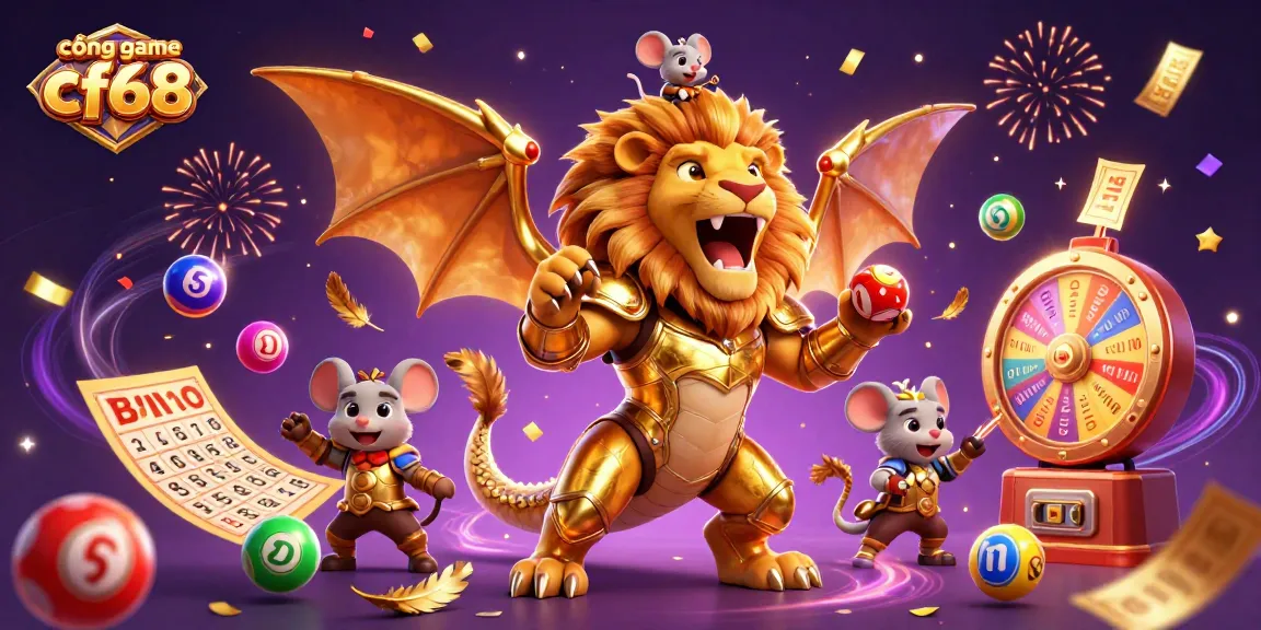 Experience the excitement of cổng game cf68 with vibrant 3D casino elements and magical details.