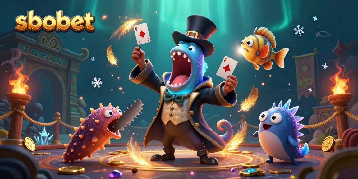 Experience sbobet betting excitement with vibrant underwater casino elements and magical marine characters.